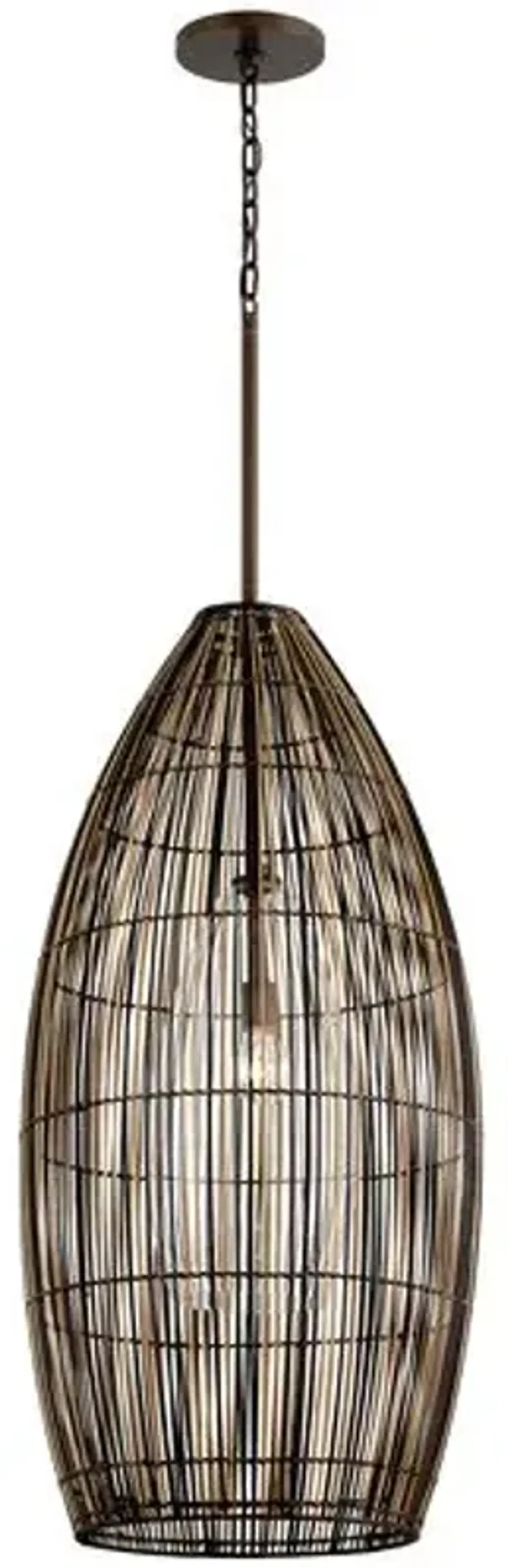 Hugh Outdoor Pendant - Textured Bronze - Brown