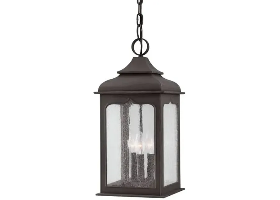 Hadley Outdoor Lantern - Textured Bronze - Black