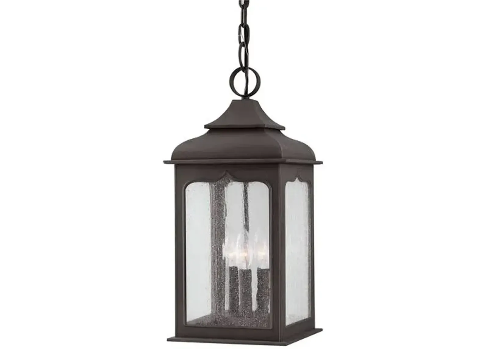 Hadley Outdoor Lantern - Textured Bronze - Black