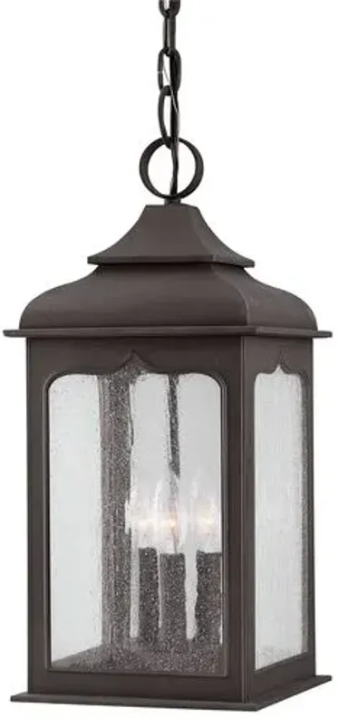 Hadley Outdoor Lantern - Textured Bronze - Black