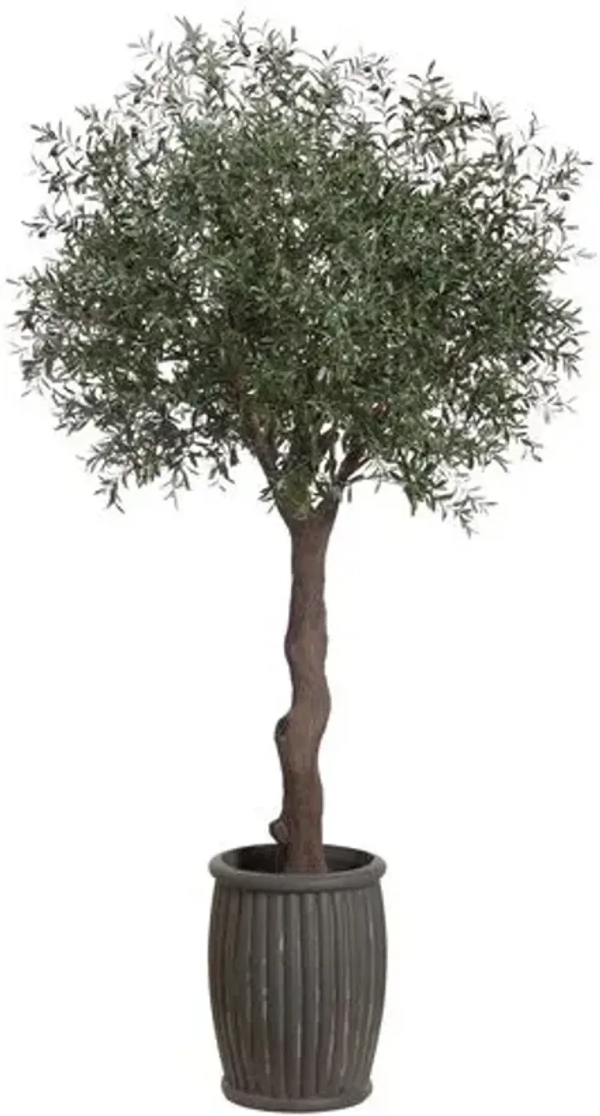 10' Olive Tree in Fiber Cement Planter - Faux - Green - 96Hx48Lx40W in