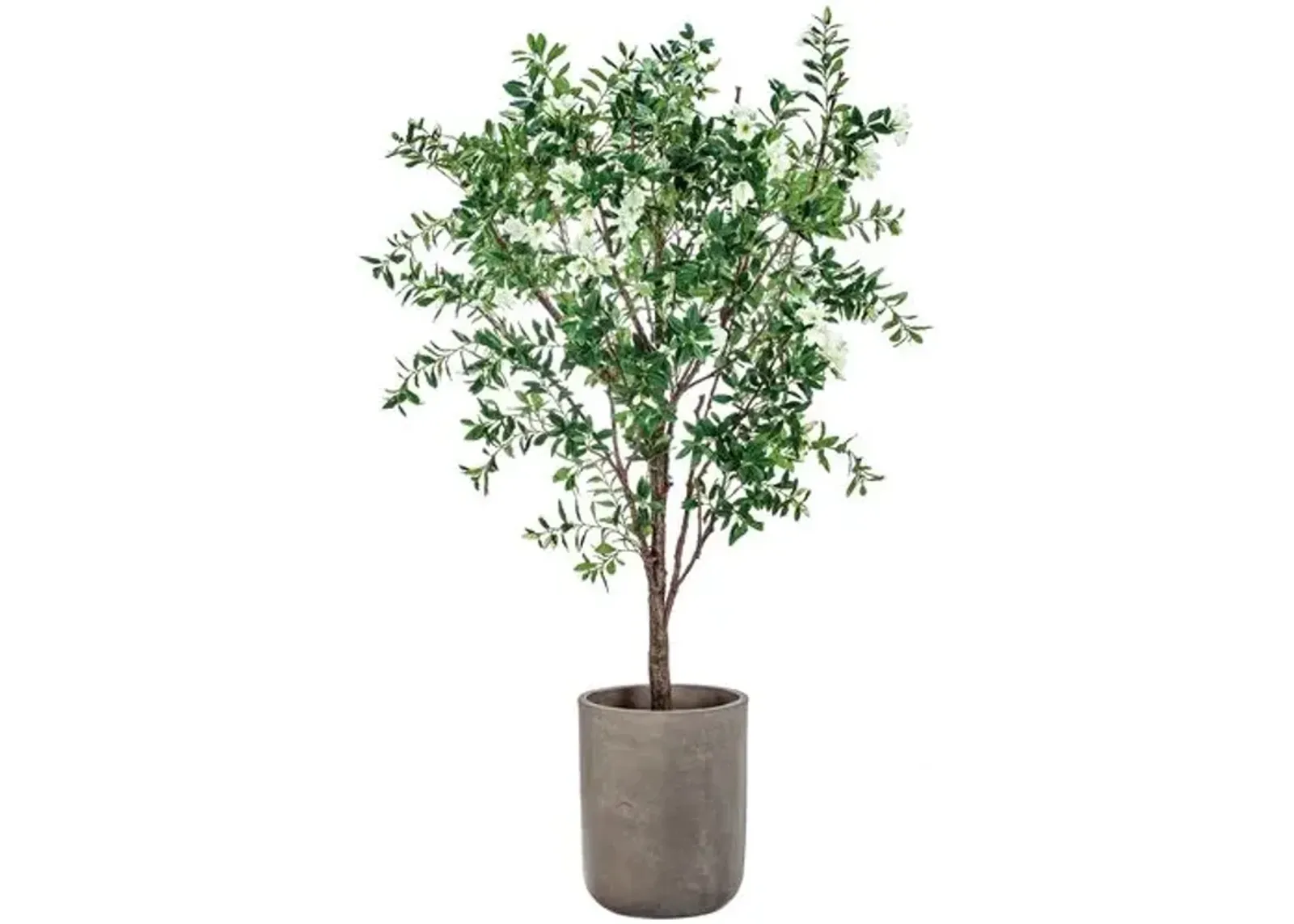 88" Blooming Azalea Tree in Textured Planter - Faux - Green - 88Hx47Lx44W in