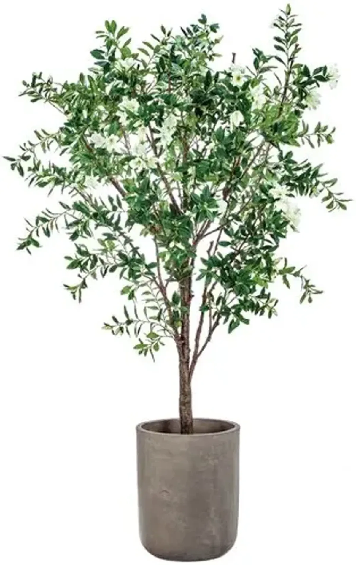 88" Blooming Azalea Tree in Textured Planter - Faux - Green - 88Hx47Lx44W in