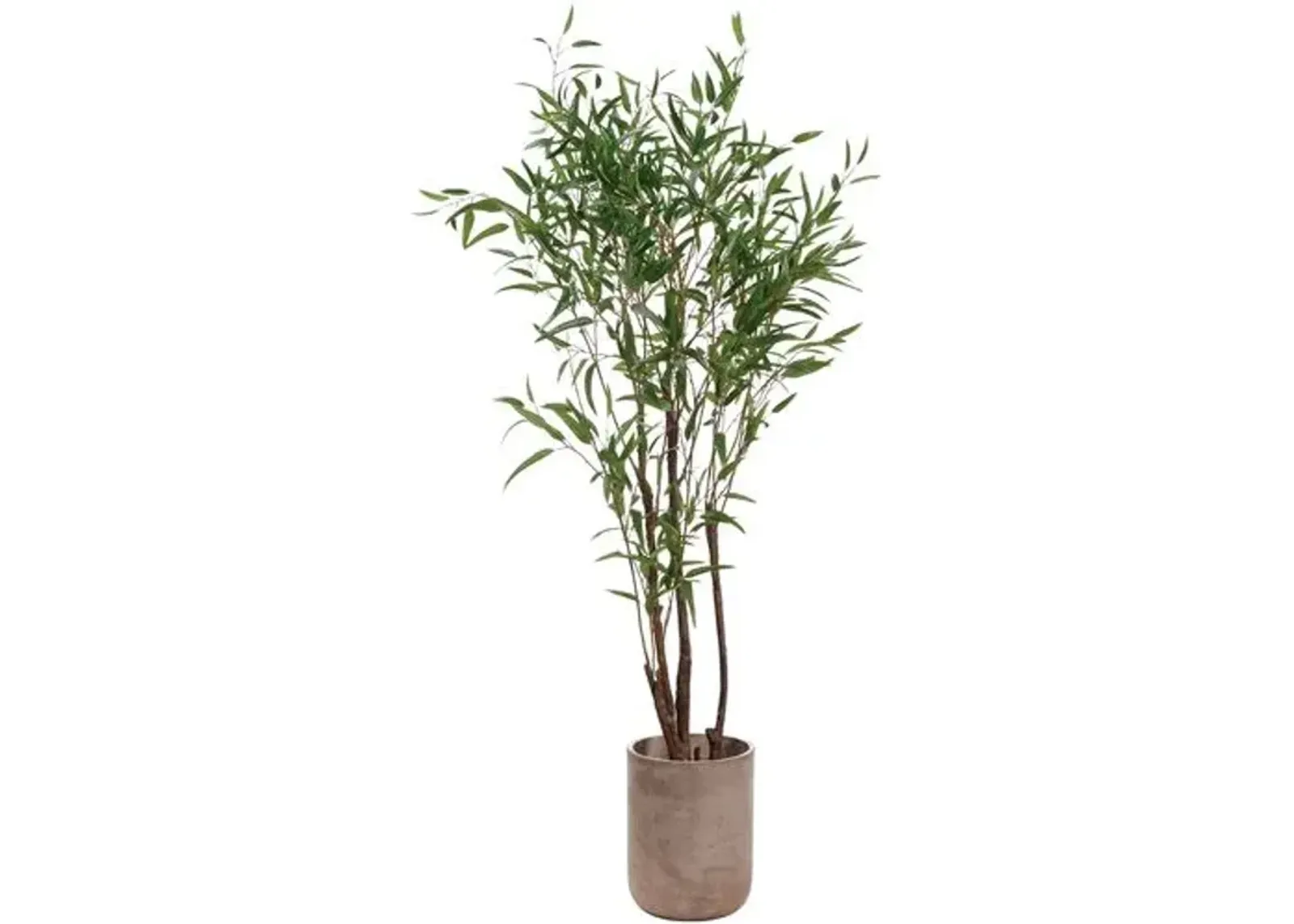 8' Bamboo Tree in Cement Planter - Faux - Green - 95Hx22.25Lx22.25W in