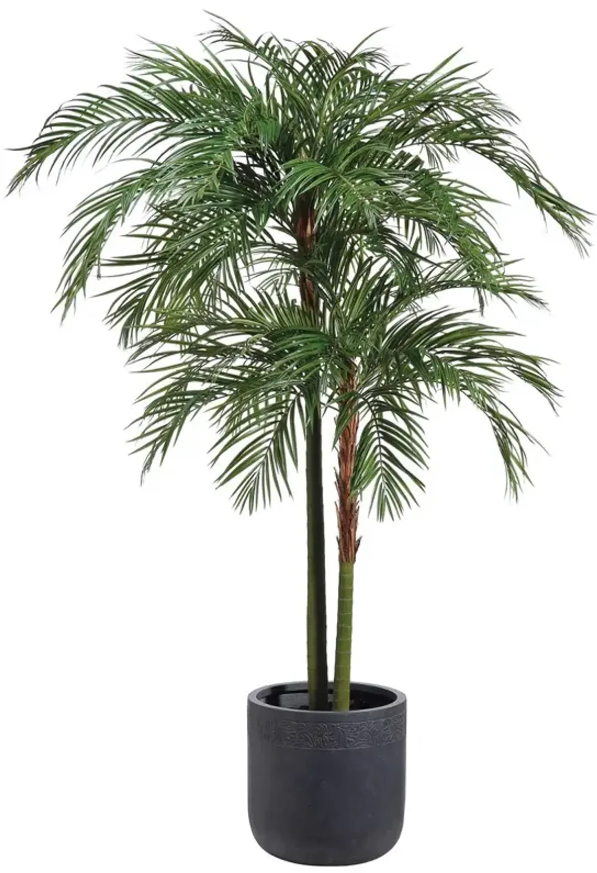 9.5' Areca Palm Tree in Fiber Clay Planter, Faux