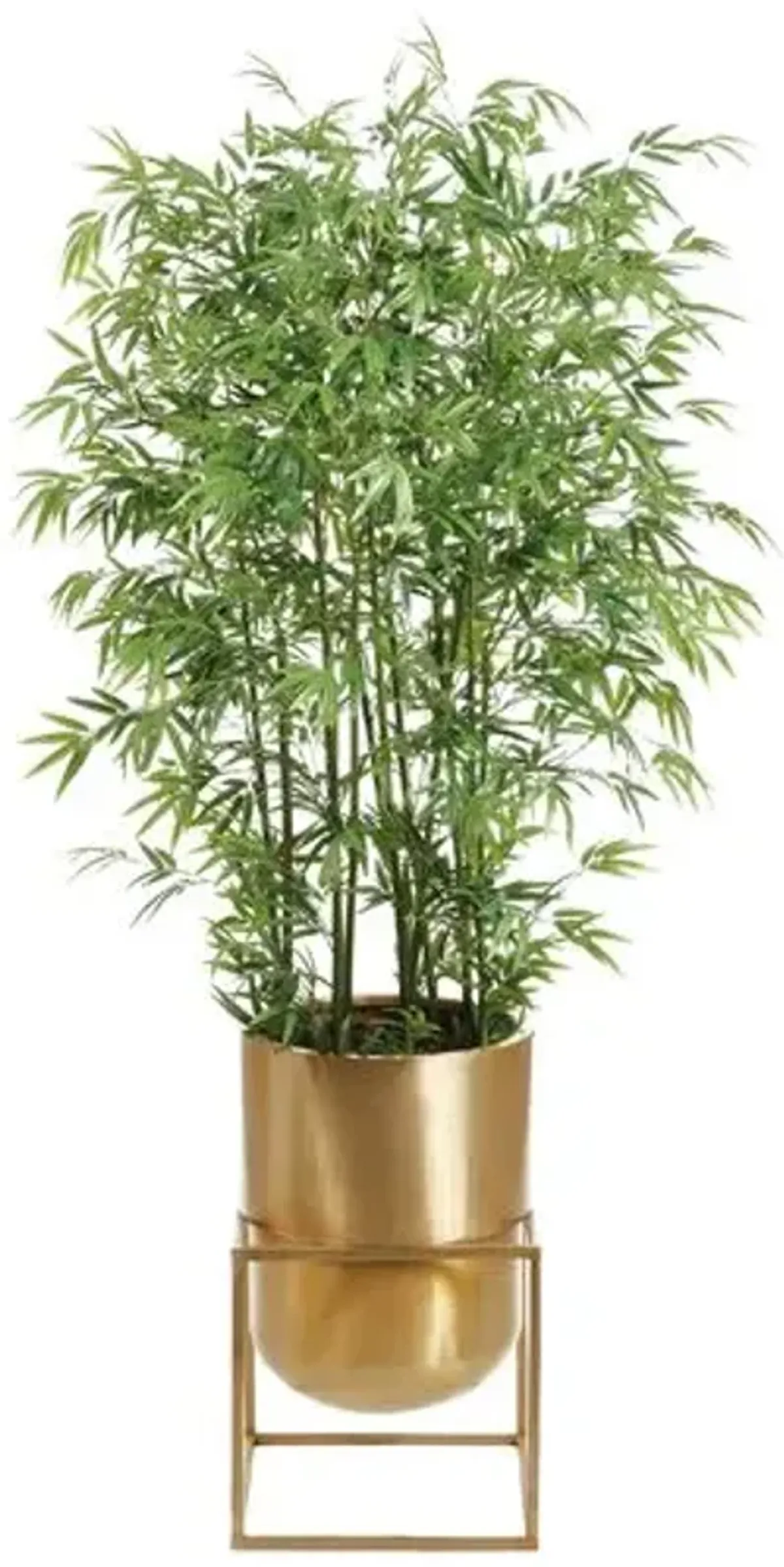 80" Bamboo Mini Green Stem in Matte Planter with Stand - Faux - 80Hx43Lx43W in