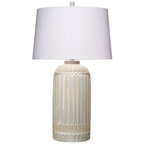 Aligned Ceramic Table Lamp - White/Blue - Jamie Young Co.