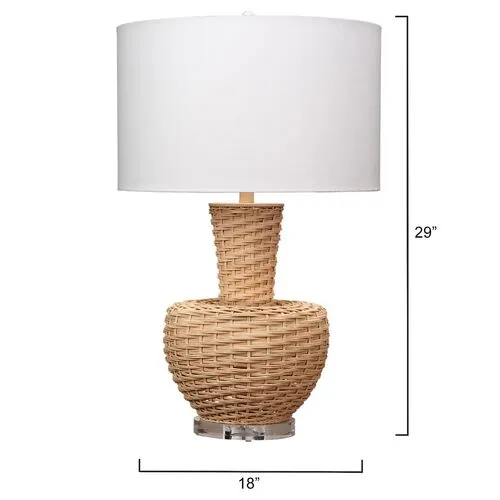 Portobello Rattan Table Lamp - Natural - Jamie Young Co. - Brown