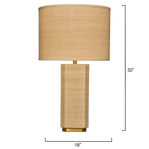 Utopia Raffia Table Lamp - Natural - Jamie Young Co. - Brown