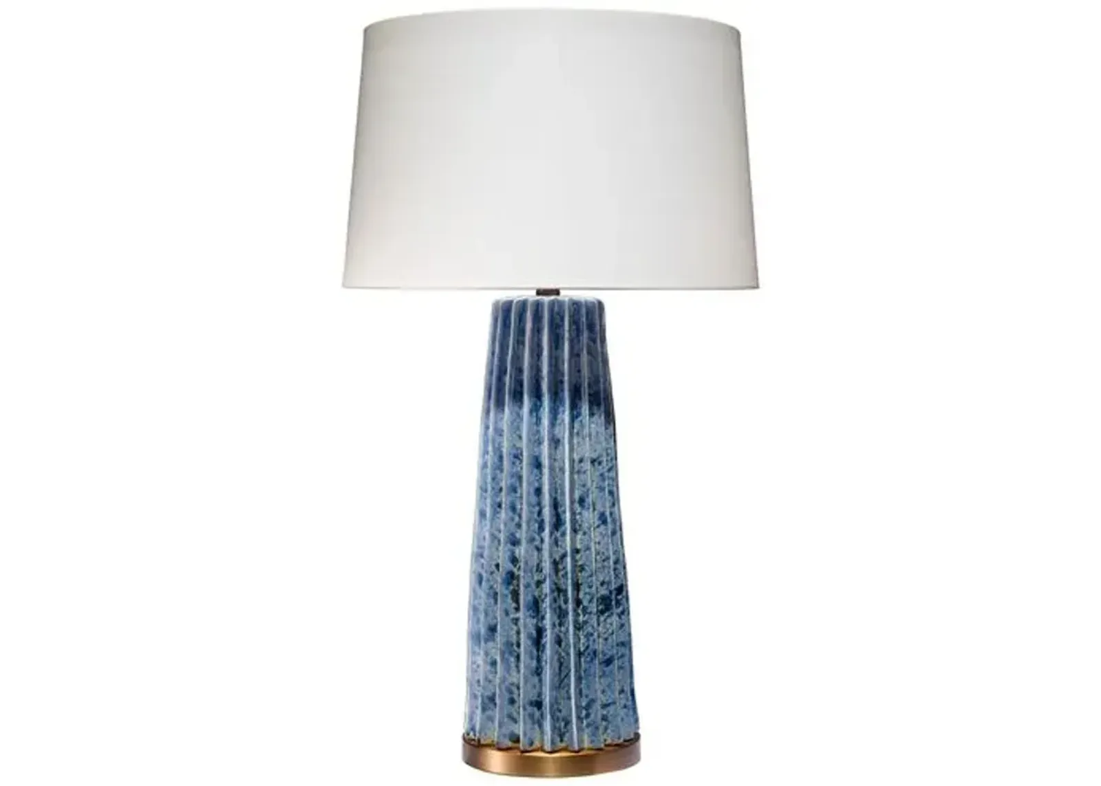 Pleated Table Lamp - Jamie Young Co. - Handcrafted - Blue