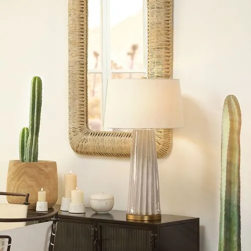 Pleated Table Lamp - Jamie Young Co. - Handcrafted - Ivory