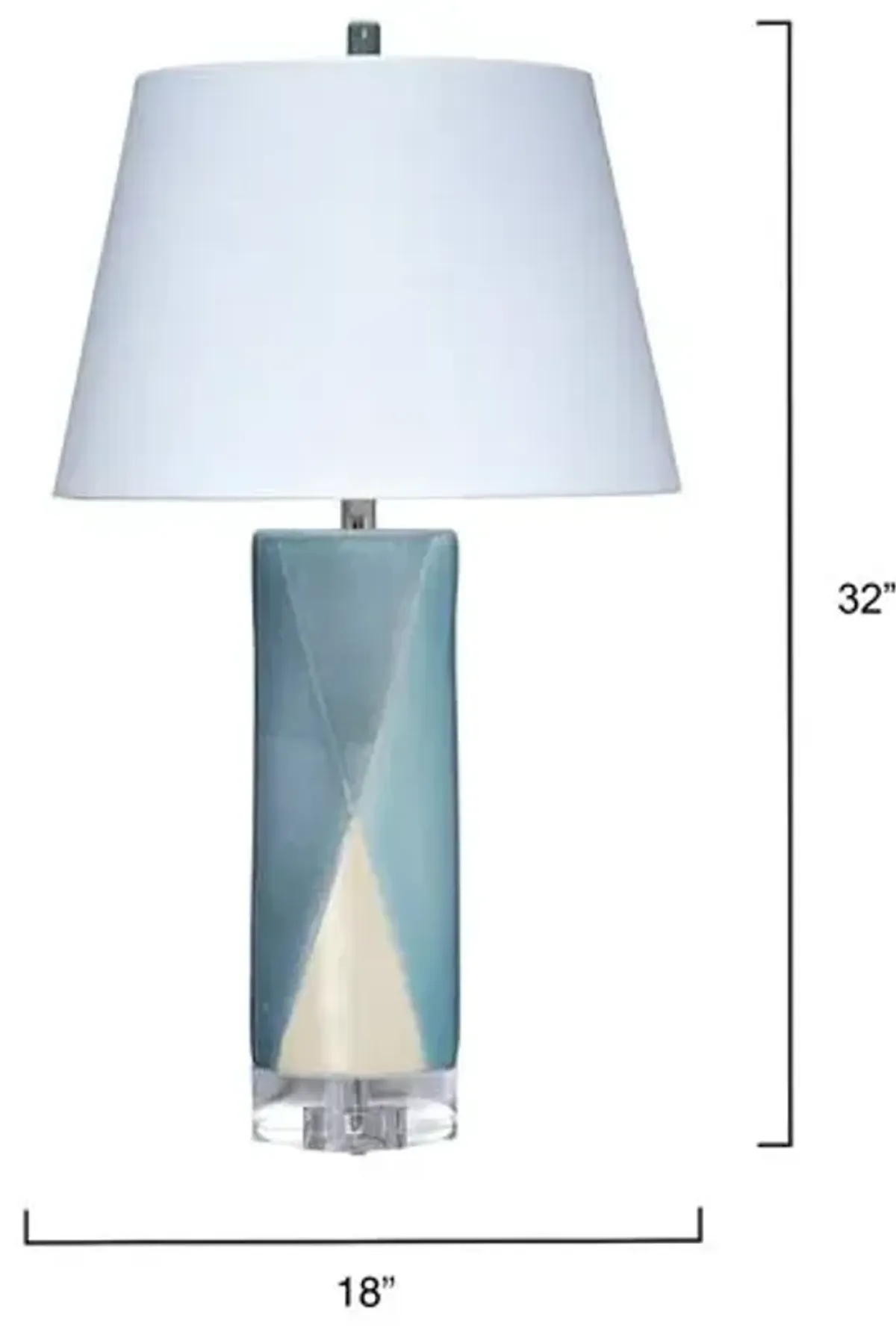 Diamond Table Lamp - Blue/White - Jamie Young Co. - Handcrafted