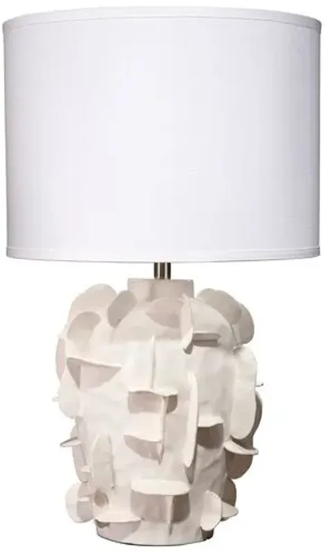 Helios Ceramic Table Lamp - Jamie Young Co. - Handcrafted - White