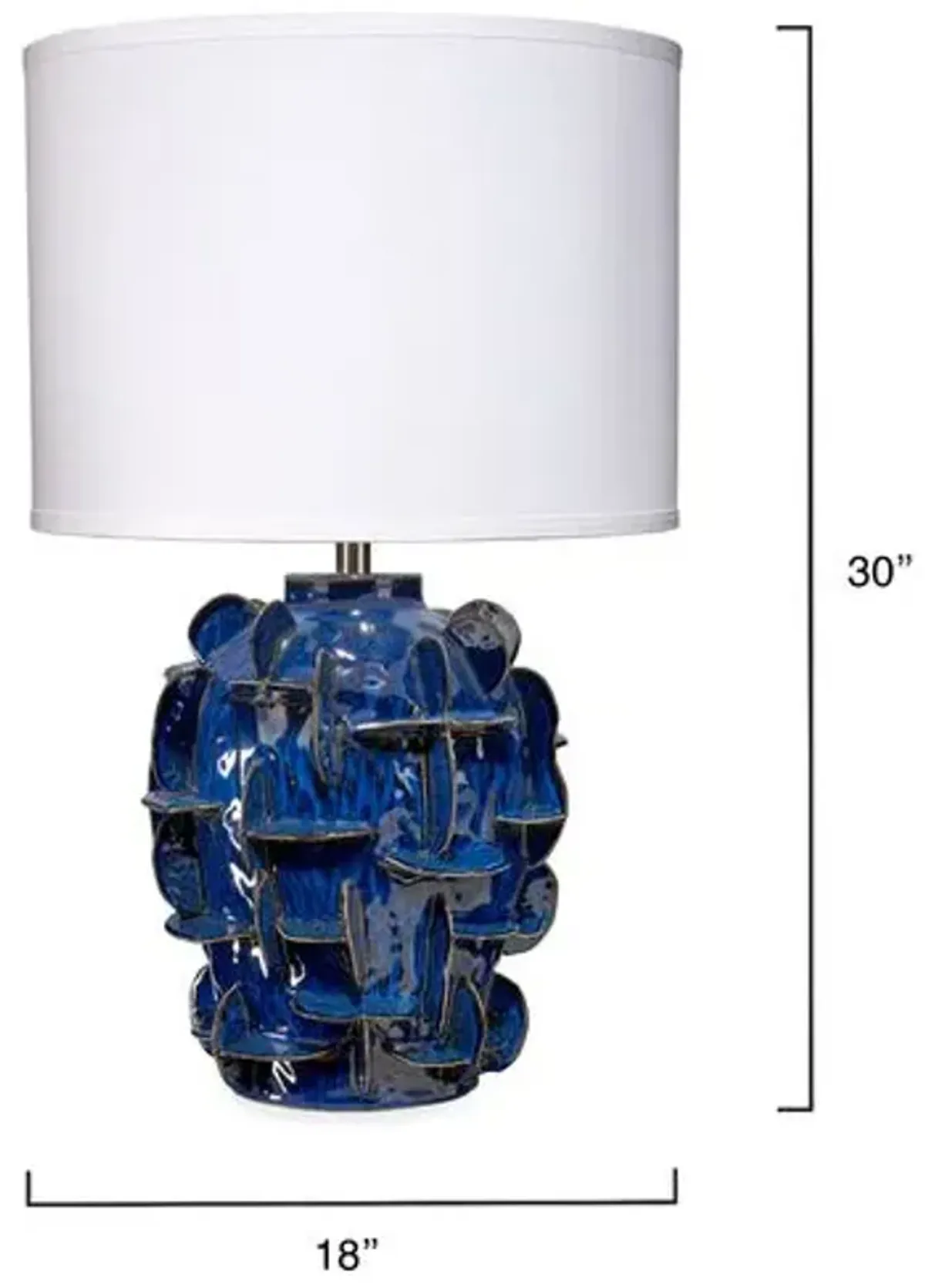 Helios Ceramic Table Lamp - Jamie Young Co. - Handcrafted - Blue