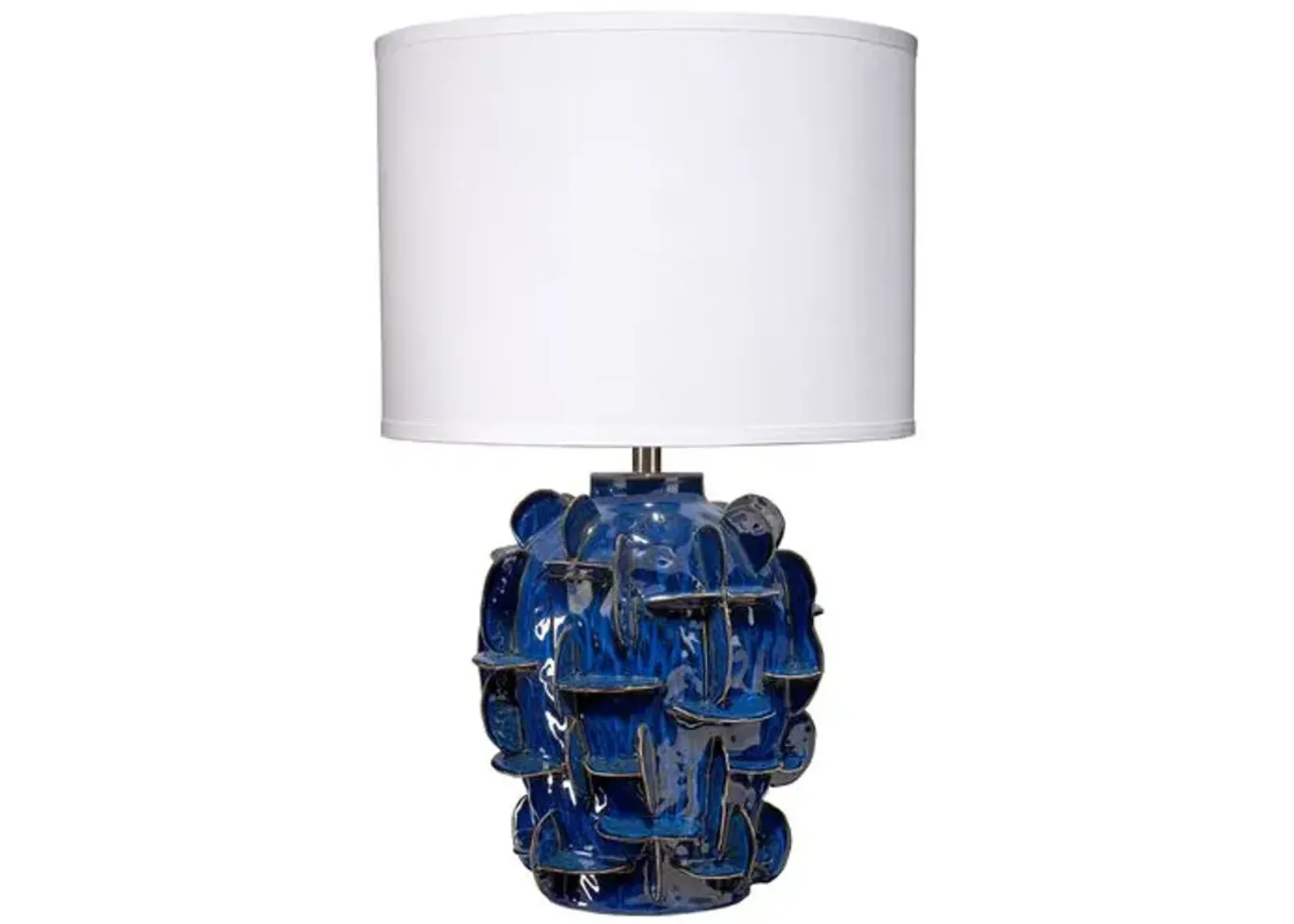 Helios Ceramic Table Lamp - Jamie Young Co. - Handcrafted - Blue