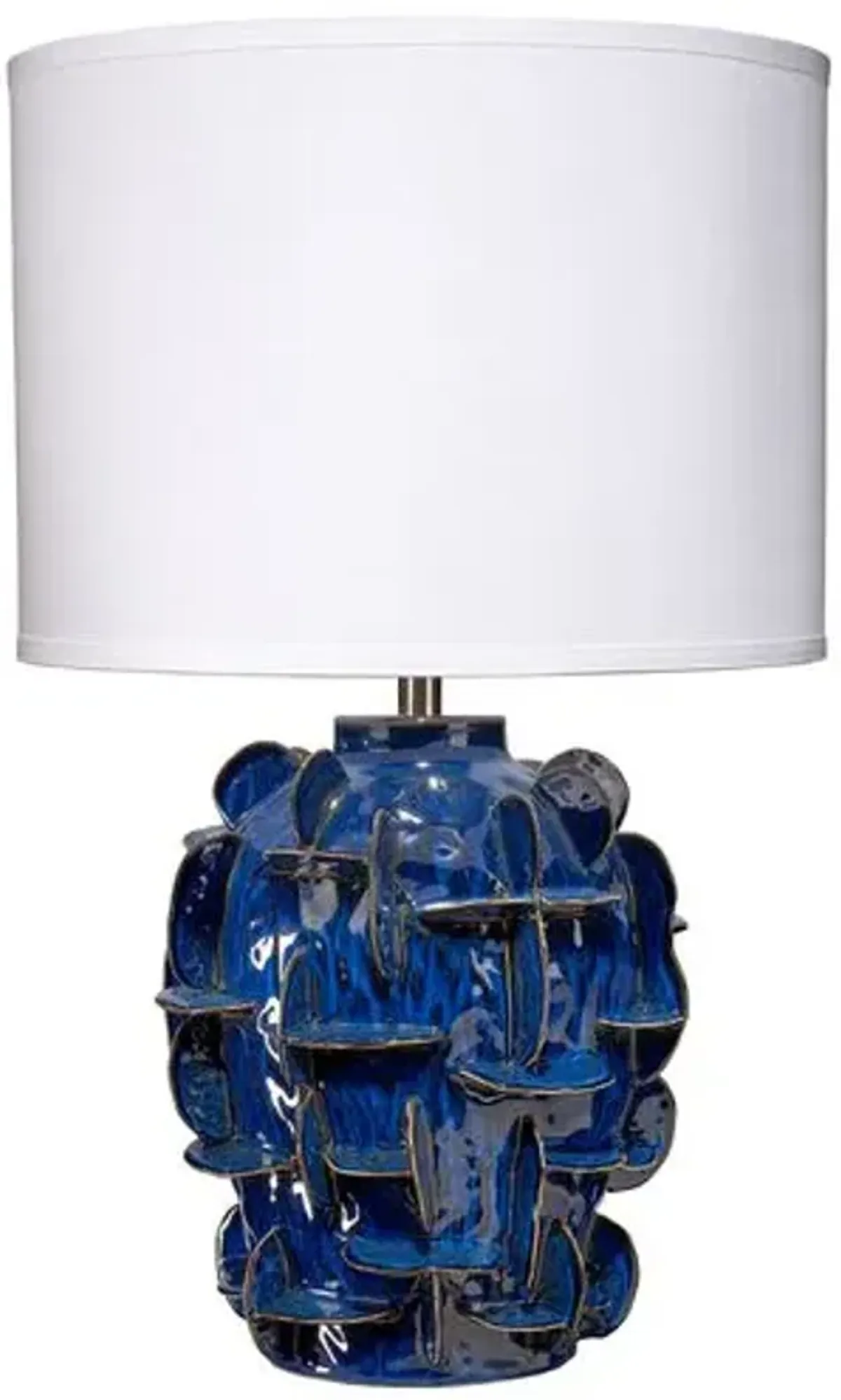 Helios Ceramic Table Lamp - Jamie Young Co. - Handcrafted - Blue