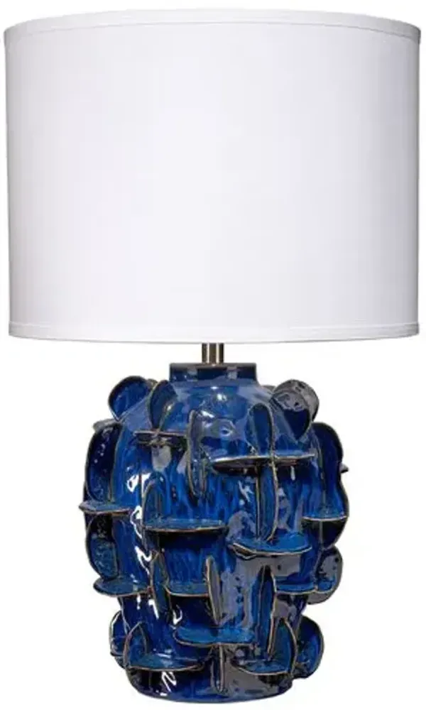 Helios Ceramic Table Lamp - Jamie Young Co. - Handcrafted - Blue