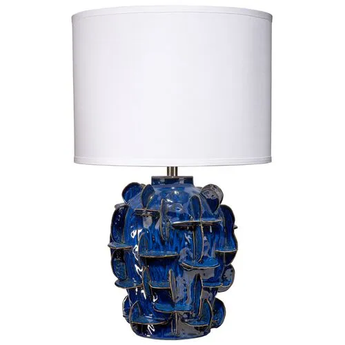 Helios Ceramic Table Lamp - Jamie Young Co. - Handcrafted - Blue