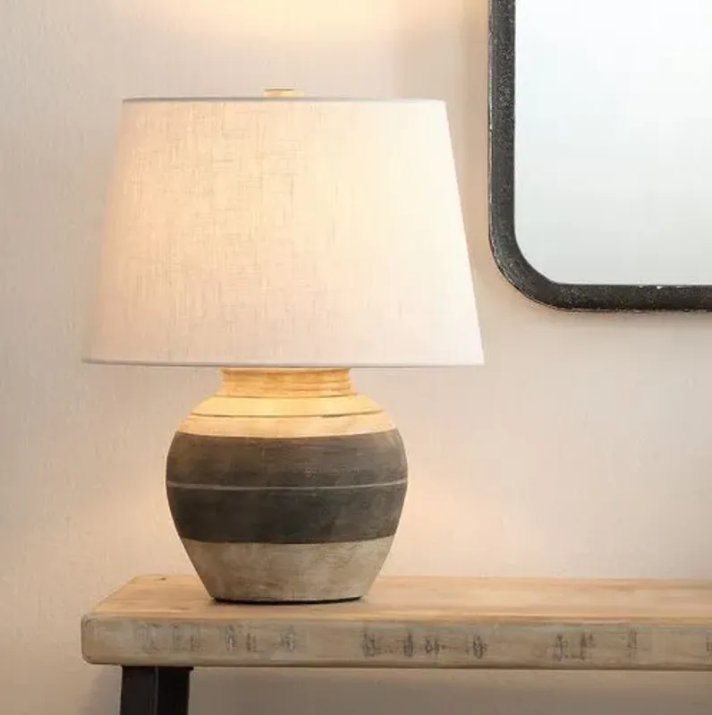 Bernard Table Lamp - Beige/Dark Grey - Jamie Young Co.