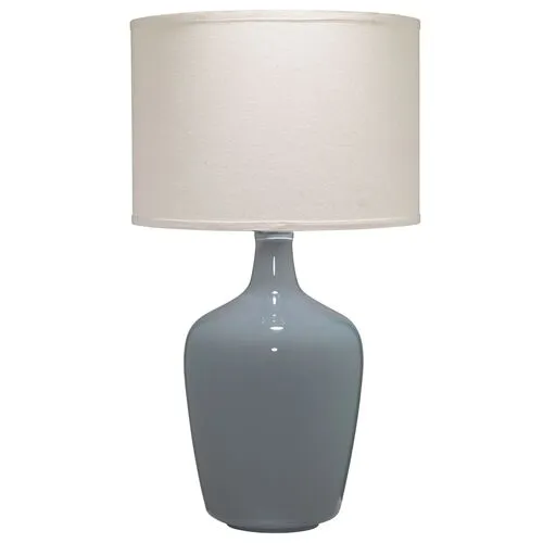 Medium Plum Jar Glass Table Lamp - Grey - Jamie Young Co. - Handcrafted - Gray