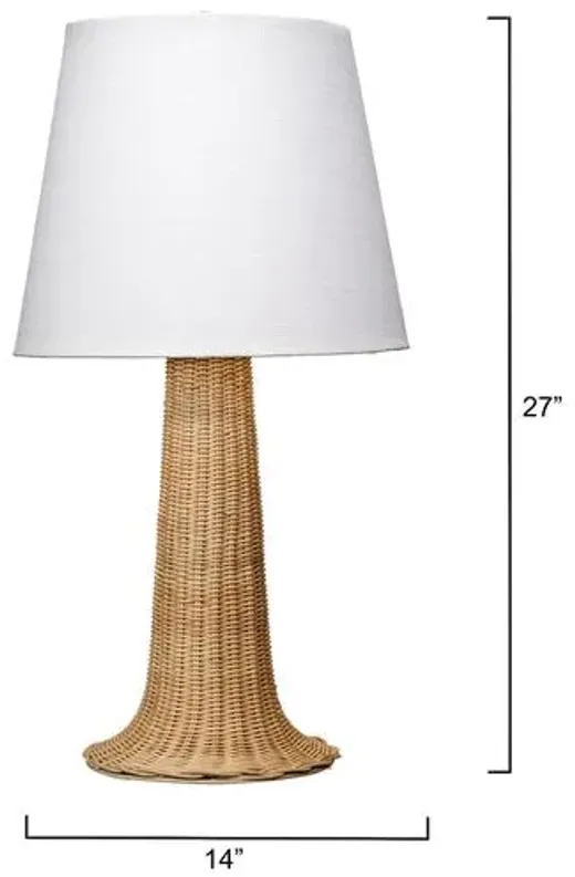 Walden Cane Table Lamp - Natural - Jamie Young Co. - Brown