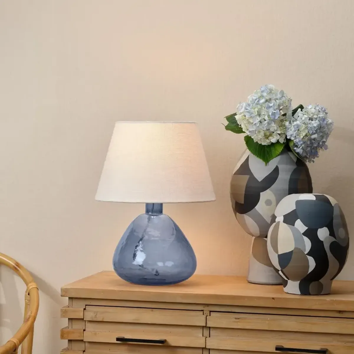 Lyra Glass Table Lamp - Blue