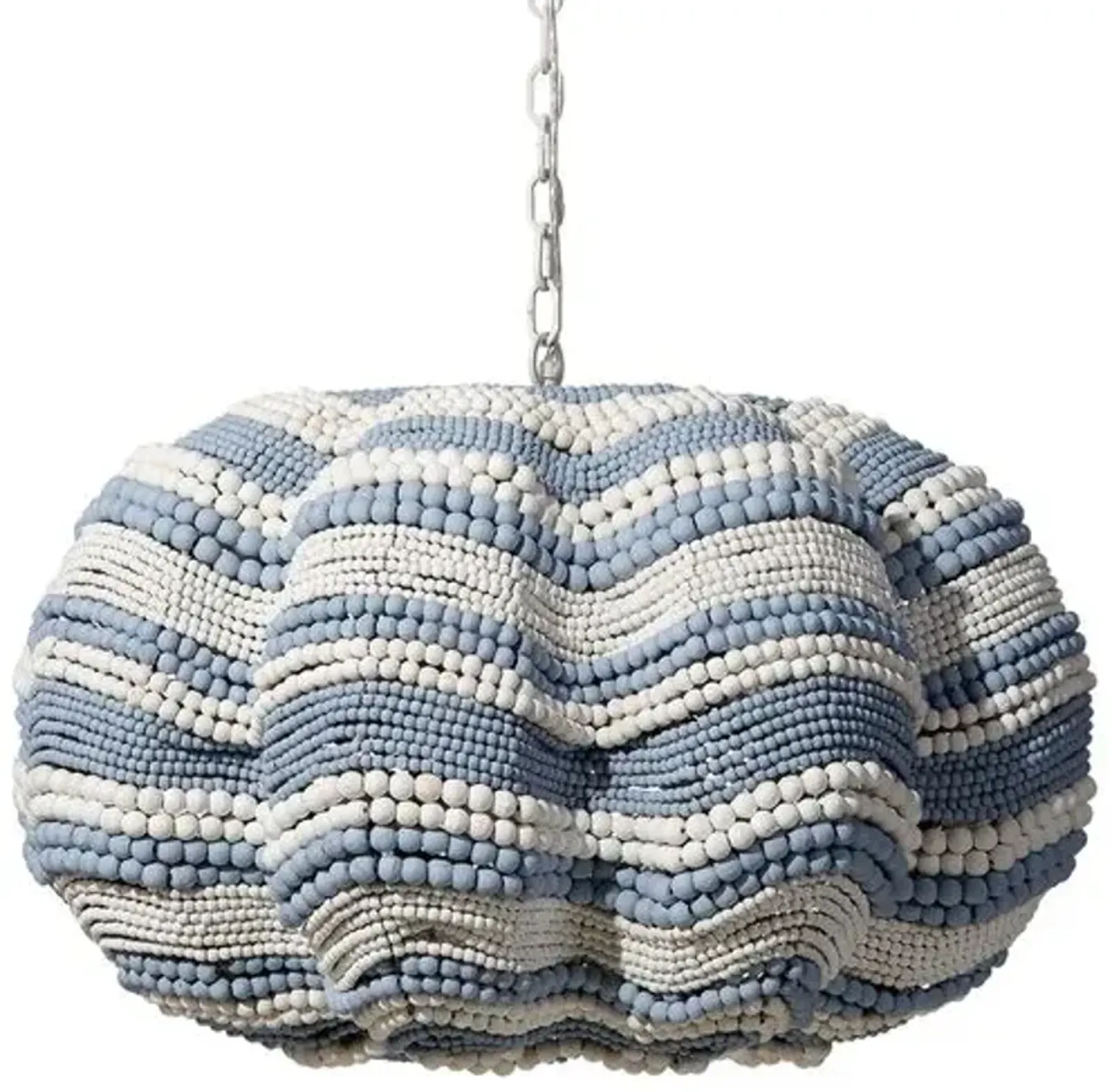 Clamshell Wood Beaded Chandelier - Jamie Young Co. - Blue