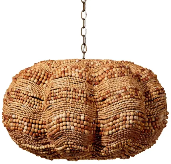 Clamshell Wood Beaded Chandelier - Jamie Young Co. - Brown