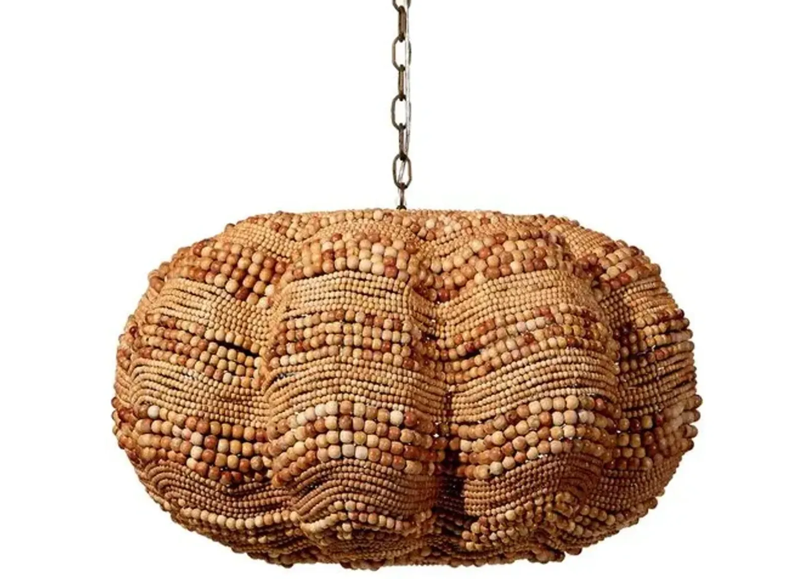 Clamshell Wood Beaded Chandelier - Jamie Young Co. - Brown