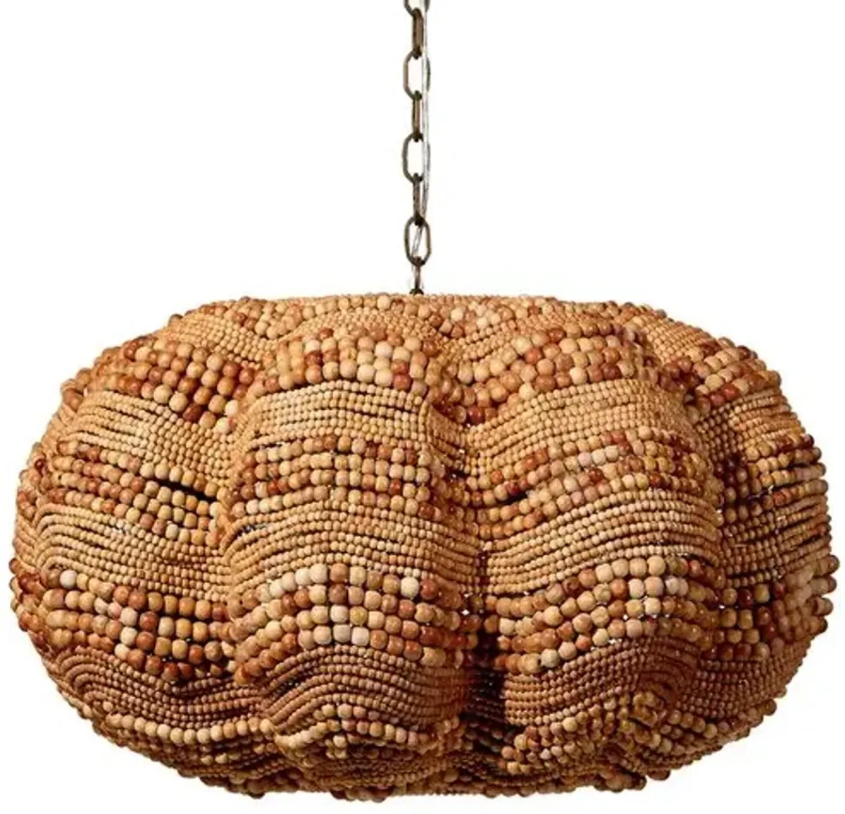 Clamshell Wood Beaded Chandelier - Jamie Young Co. - Brown