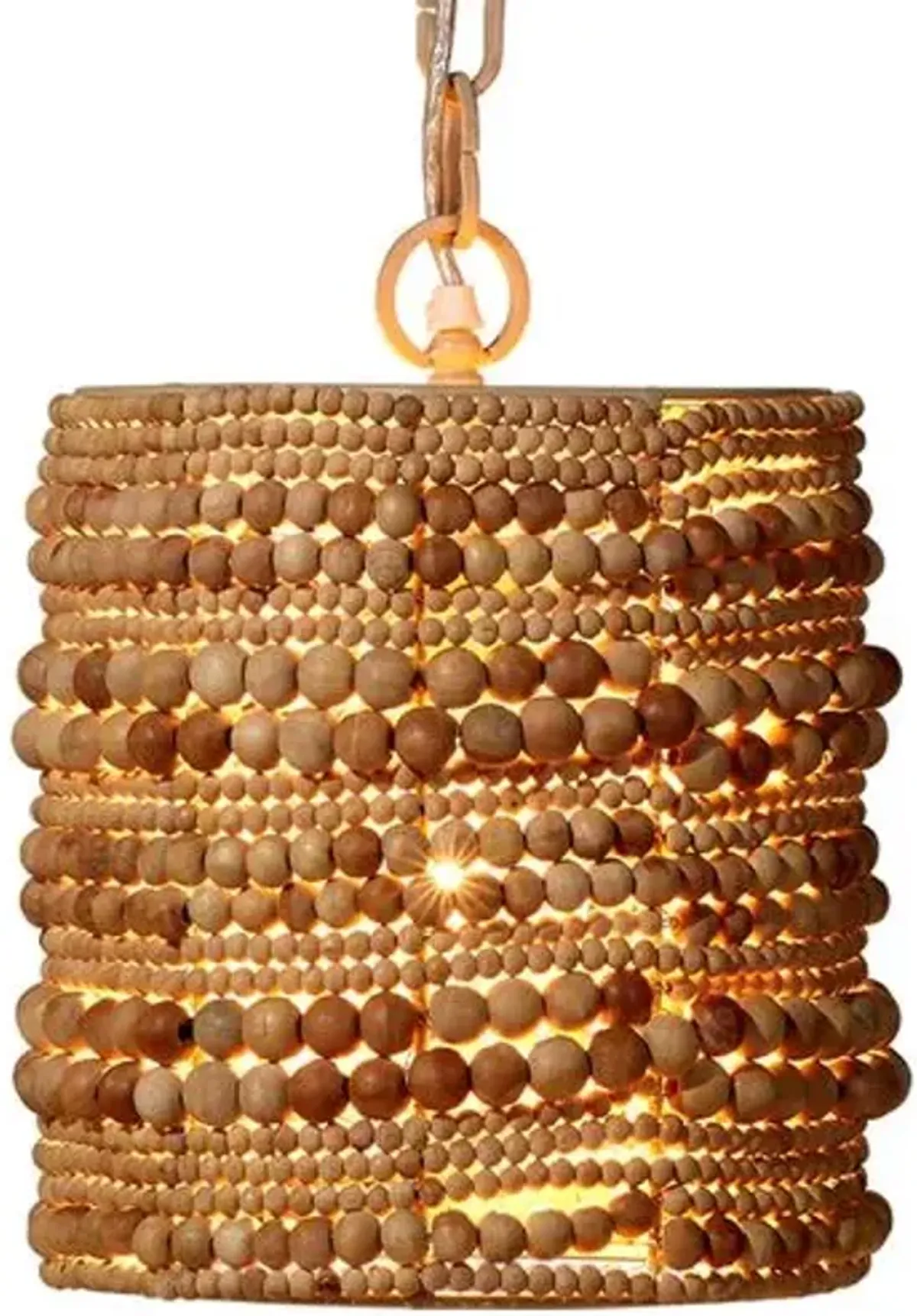 Strand Wood Beaded Pendant - Jamie Young Co. - Brown