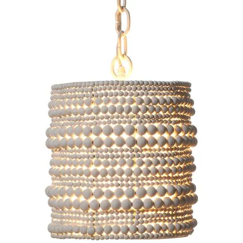 Strand Wood Beaded Pendant - Jamie Young Co. - White