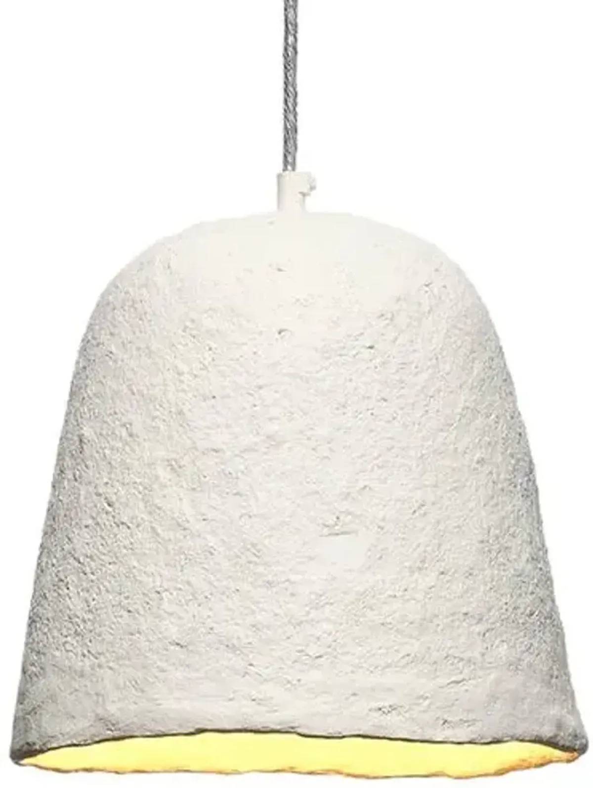 Tablet Paper Mache Pendant - White - Jamie Young Co.