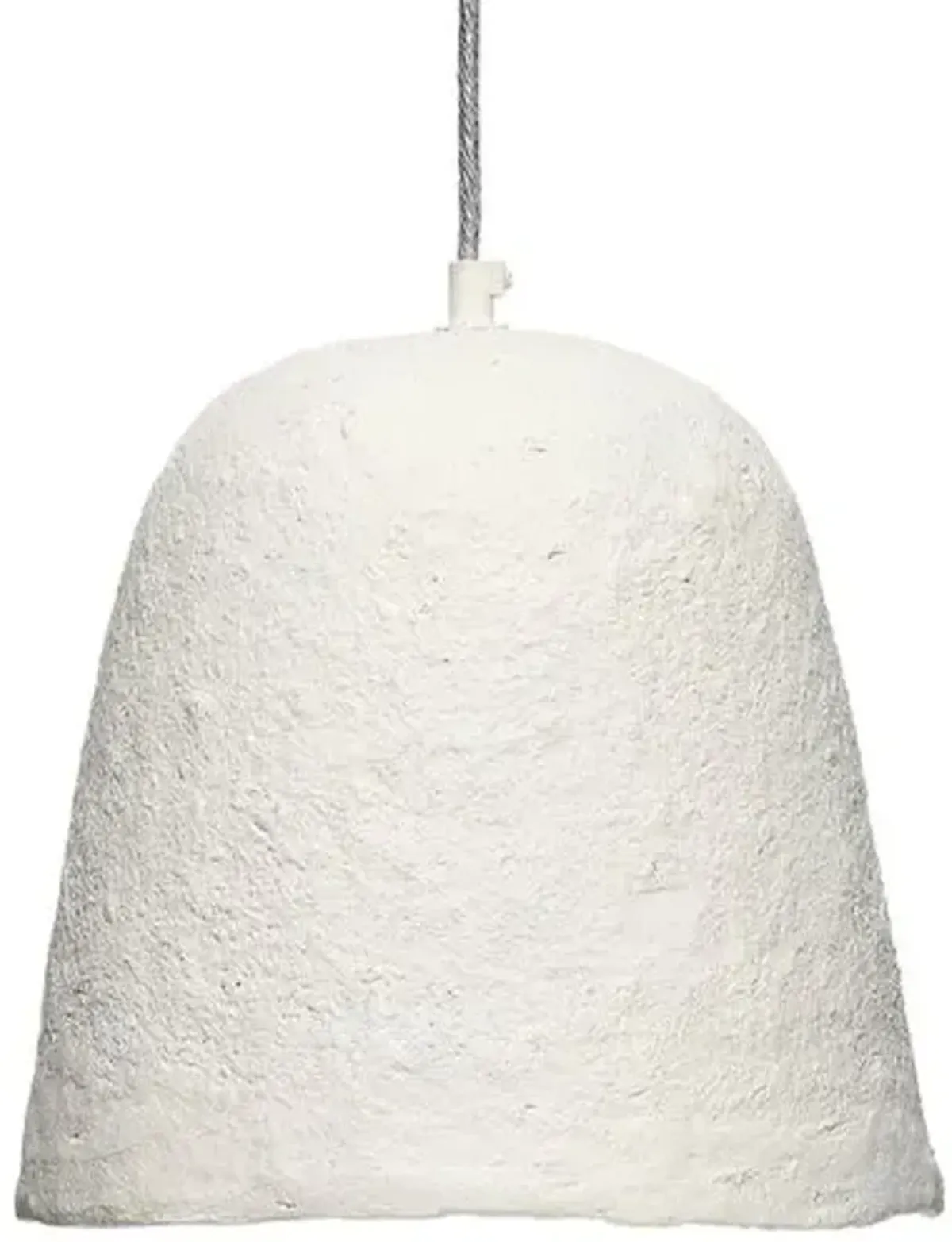 Tablet Paper Mache Pendant - White - Jamie Young Co.