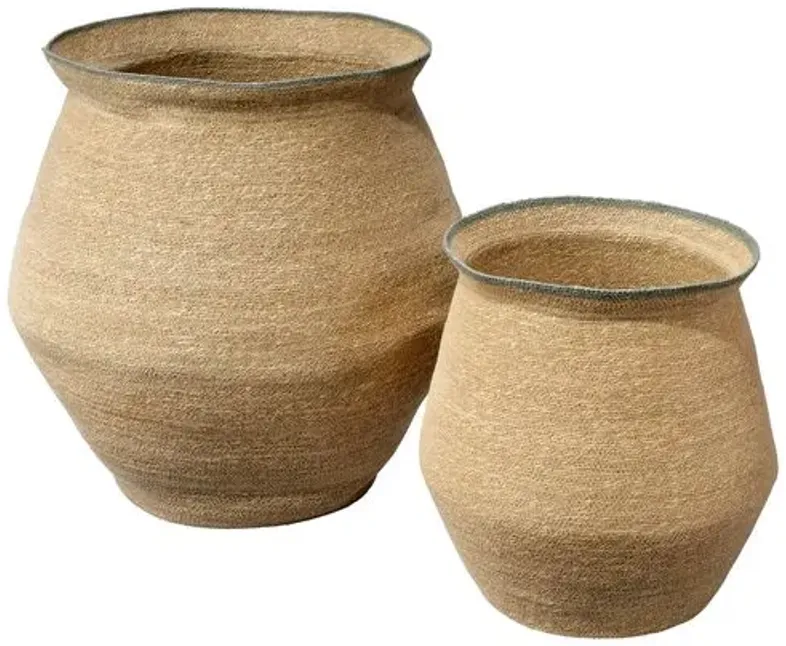 Set of 2 Cobra Baskets - Natural Seagrass - Jamie Young Co. - Brown