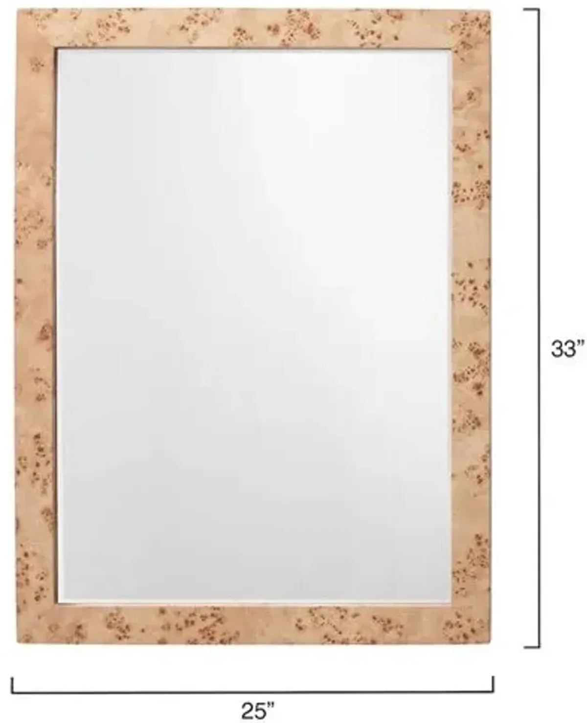 Chandler Rectangular Burl Wall Mirror - Jamie Young Co.