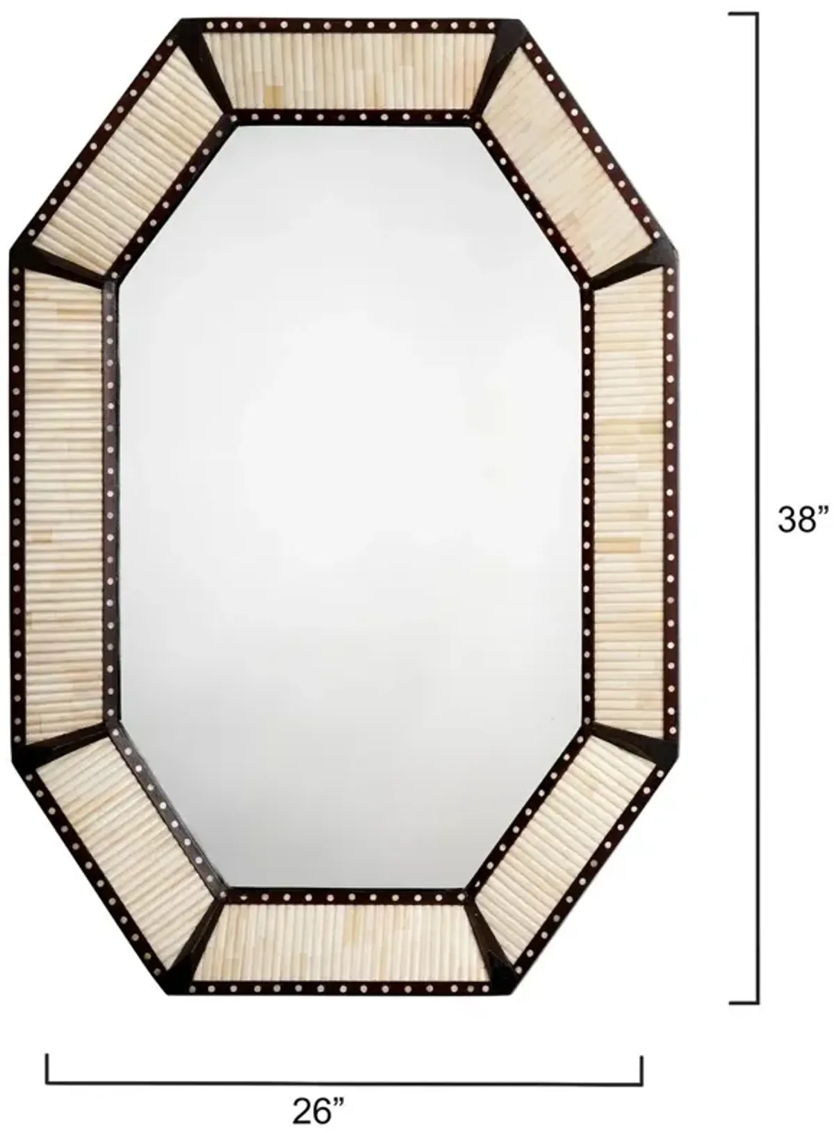 Colony Octagonal Wall Mirror, Camel/Brown/Ivory