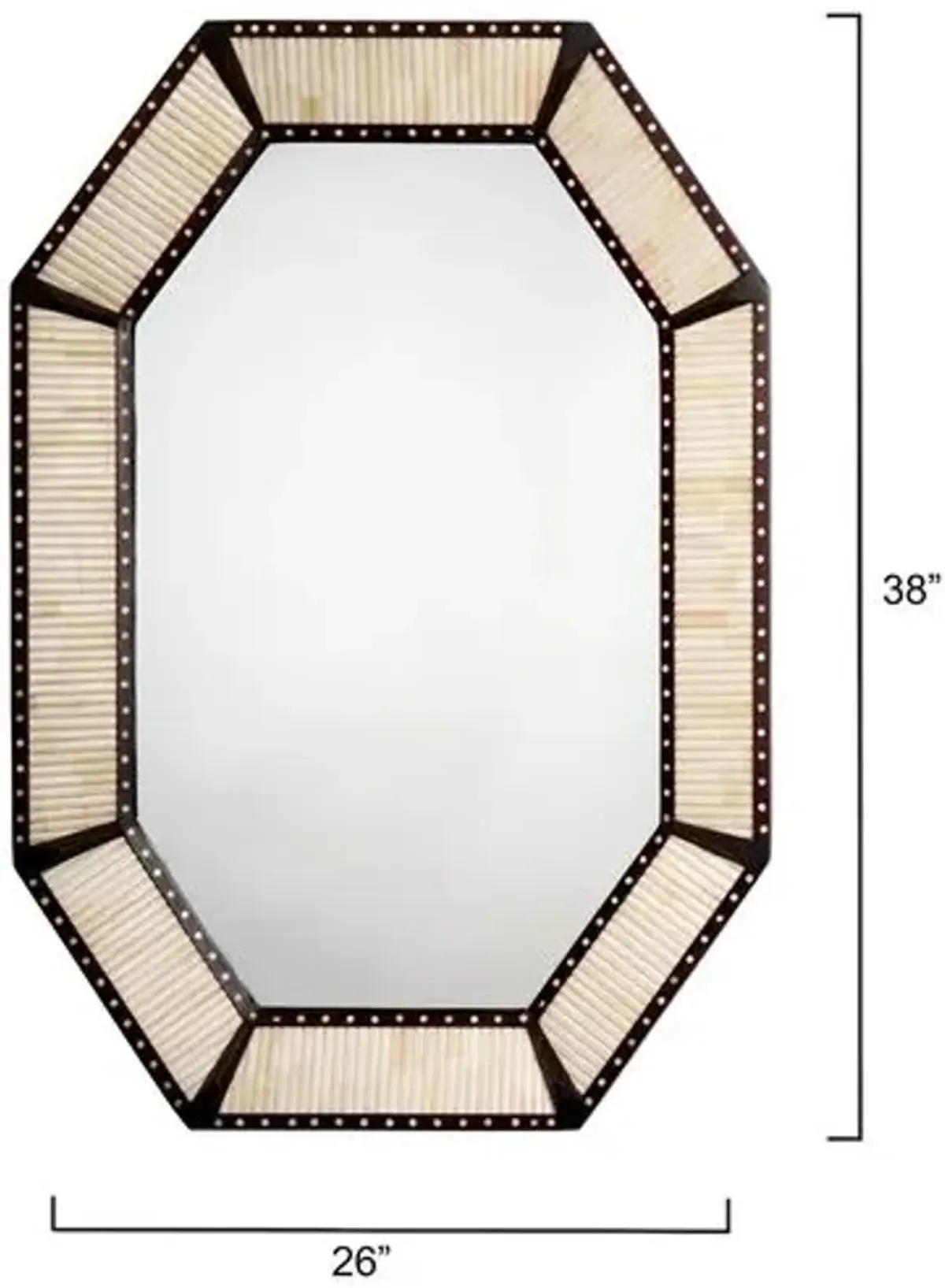 Colony Octagonal Wall Mirror - Camel/Brown/Ivory - Jamie Young Co. - Handcrafted