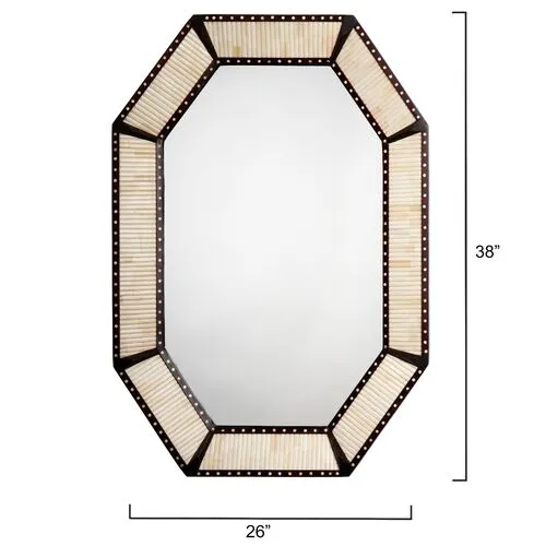 Colony Octagonal Wall Mirror - Camel/Brown/Ivory - Jamie Young Co. - Handcrafted