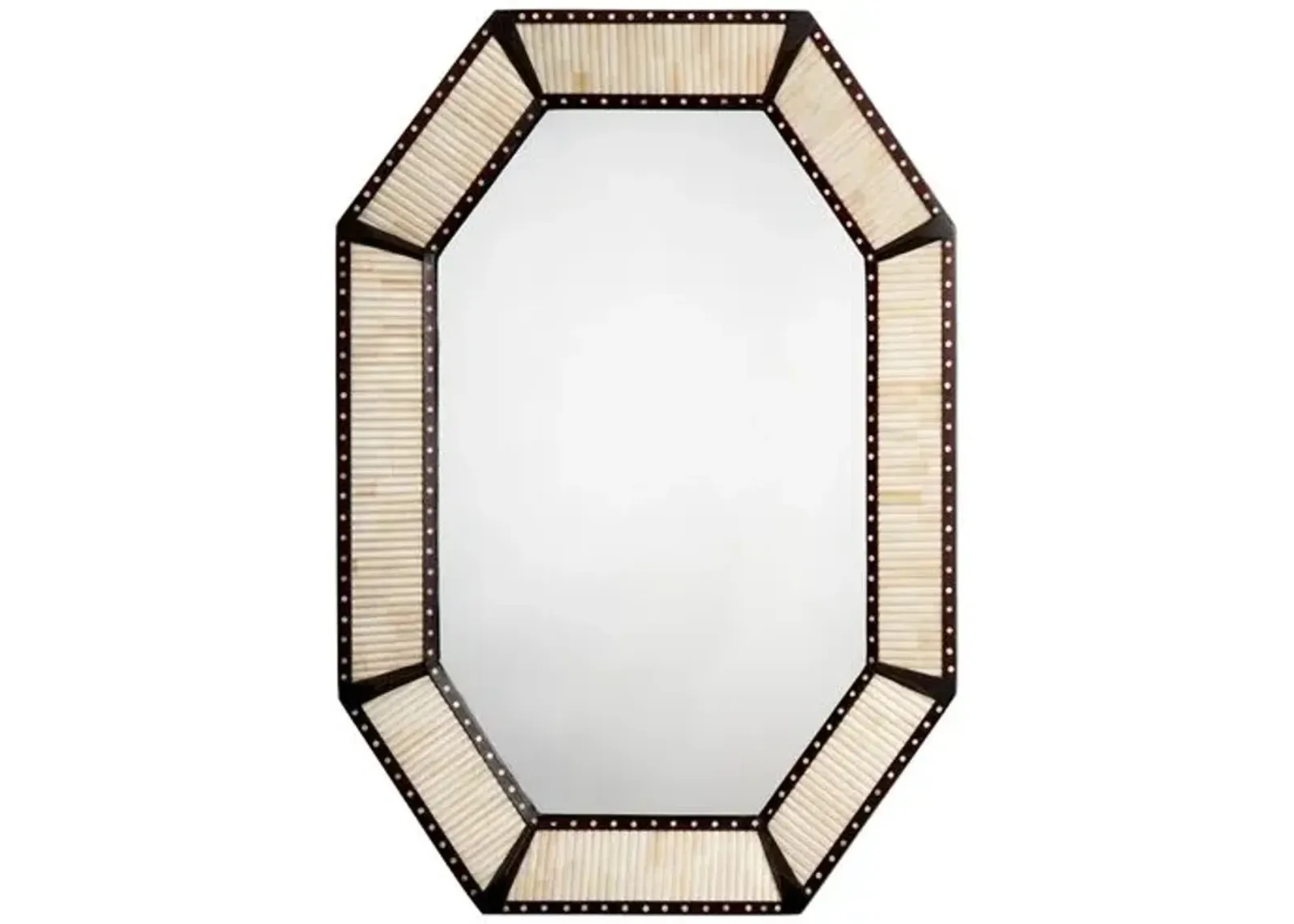 Colony Octagonal Wall Mirror - Camel/Brown/Ivory - Jamie Young Co. - Handcrafted