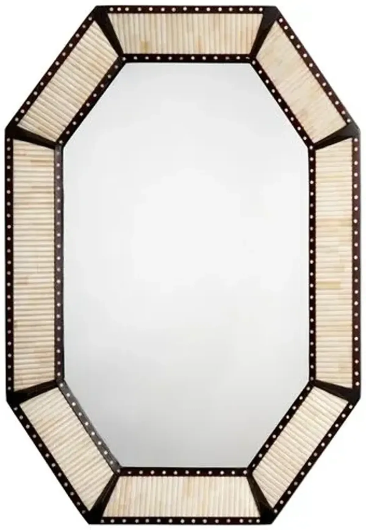 Colony Octagonal Wall Mirror - Camel/Brown/Ivory - Jamie Young Co. - Handcrafted