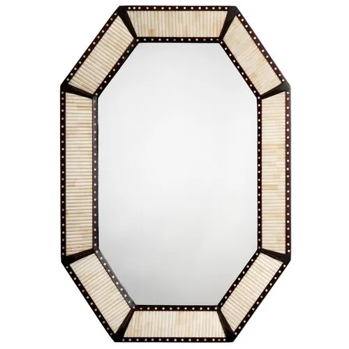 Colony Octagonal Wall Mirror - Camel/Brown/Ivory - Jamie Young Co. - Handcrafted
