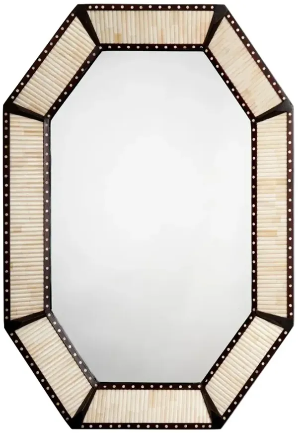 Colony Octagonal Wall Mirror, Camel/Brown/Ivory