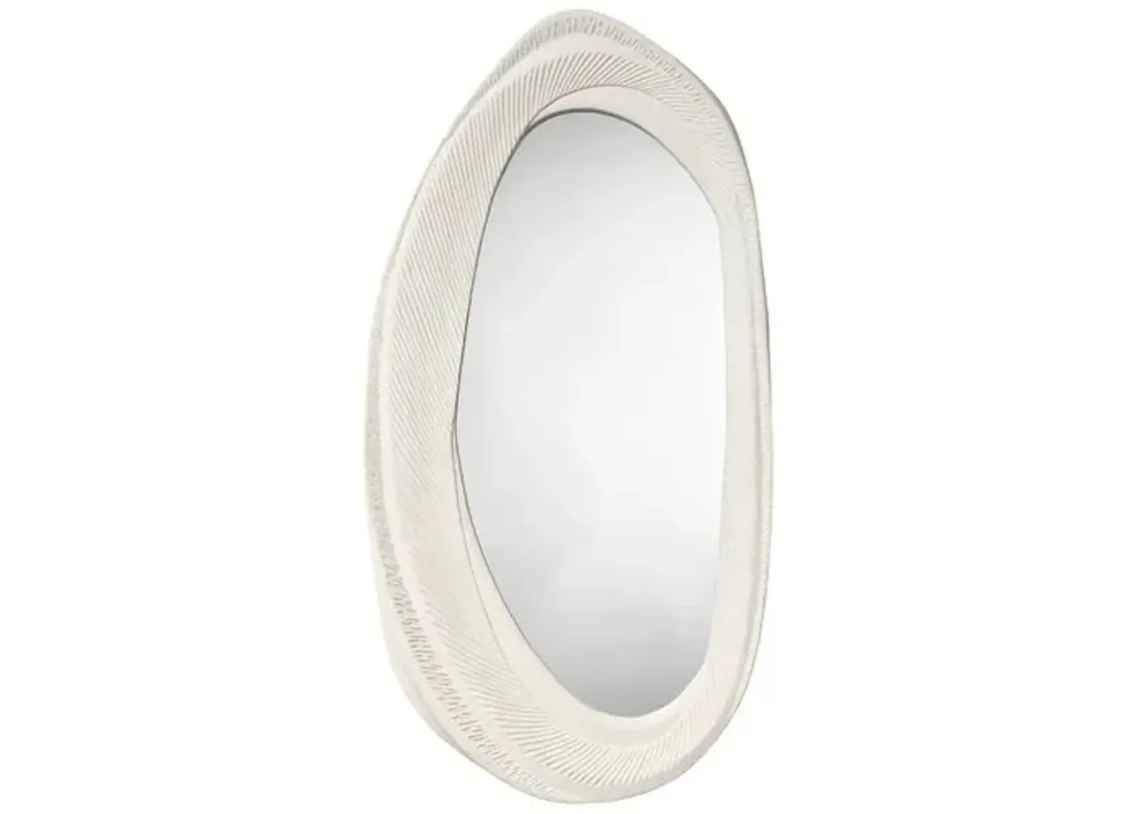 Denali Oval Wall Mirror - White - Jamie Young Co. - Handcrafted