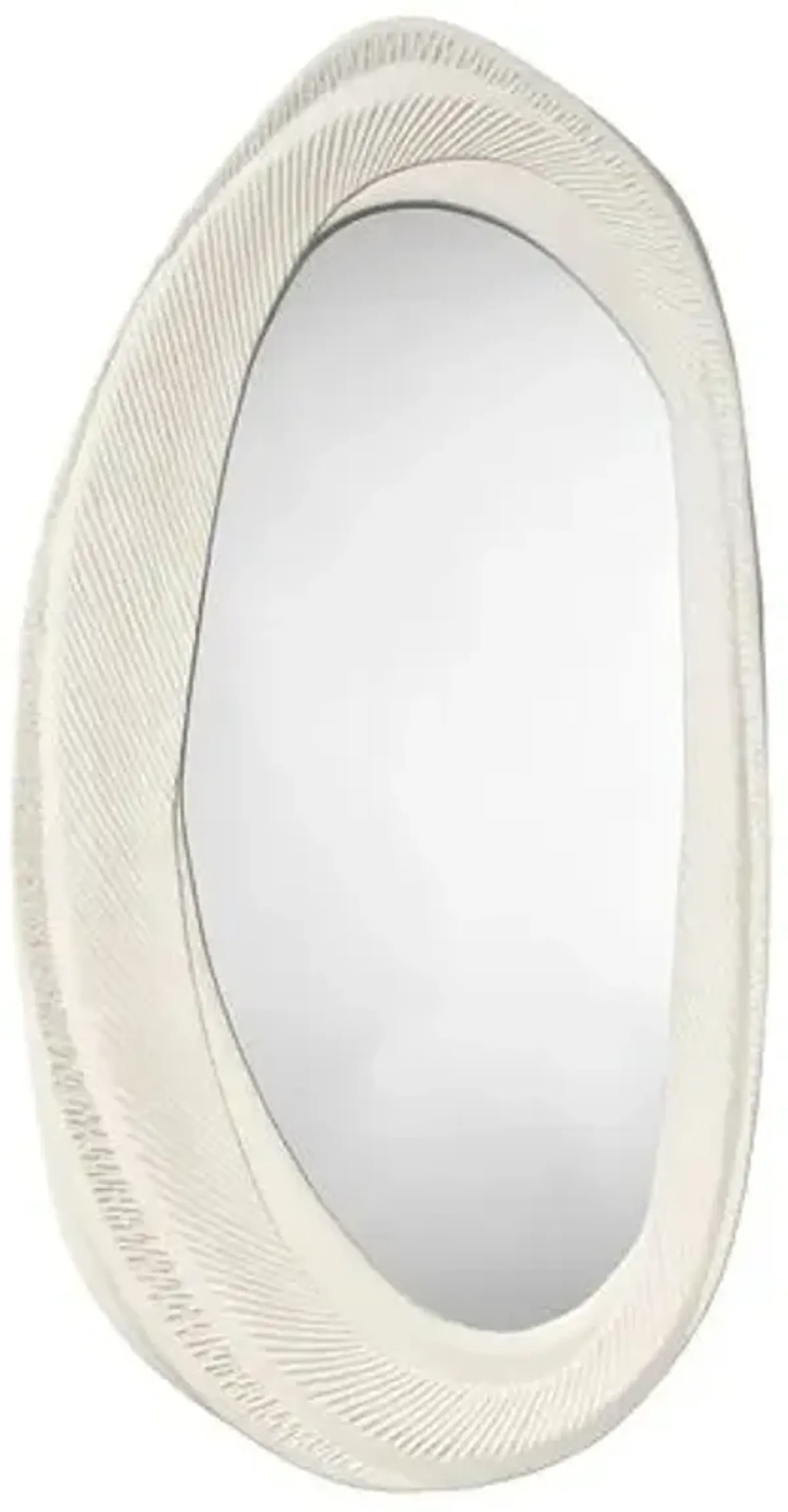 Denali Oval Wall Mirror - White - Jamie Young Co. - Handcrafted