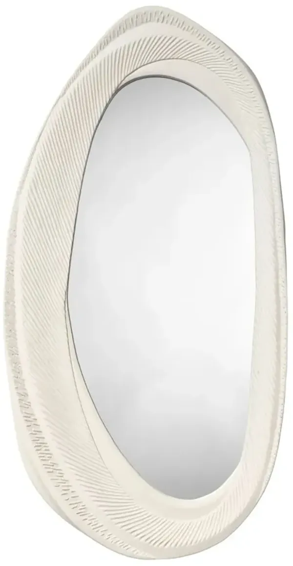 Denali Oval Wall Mirror, White