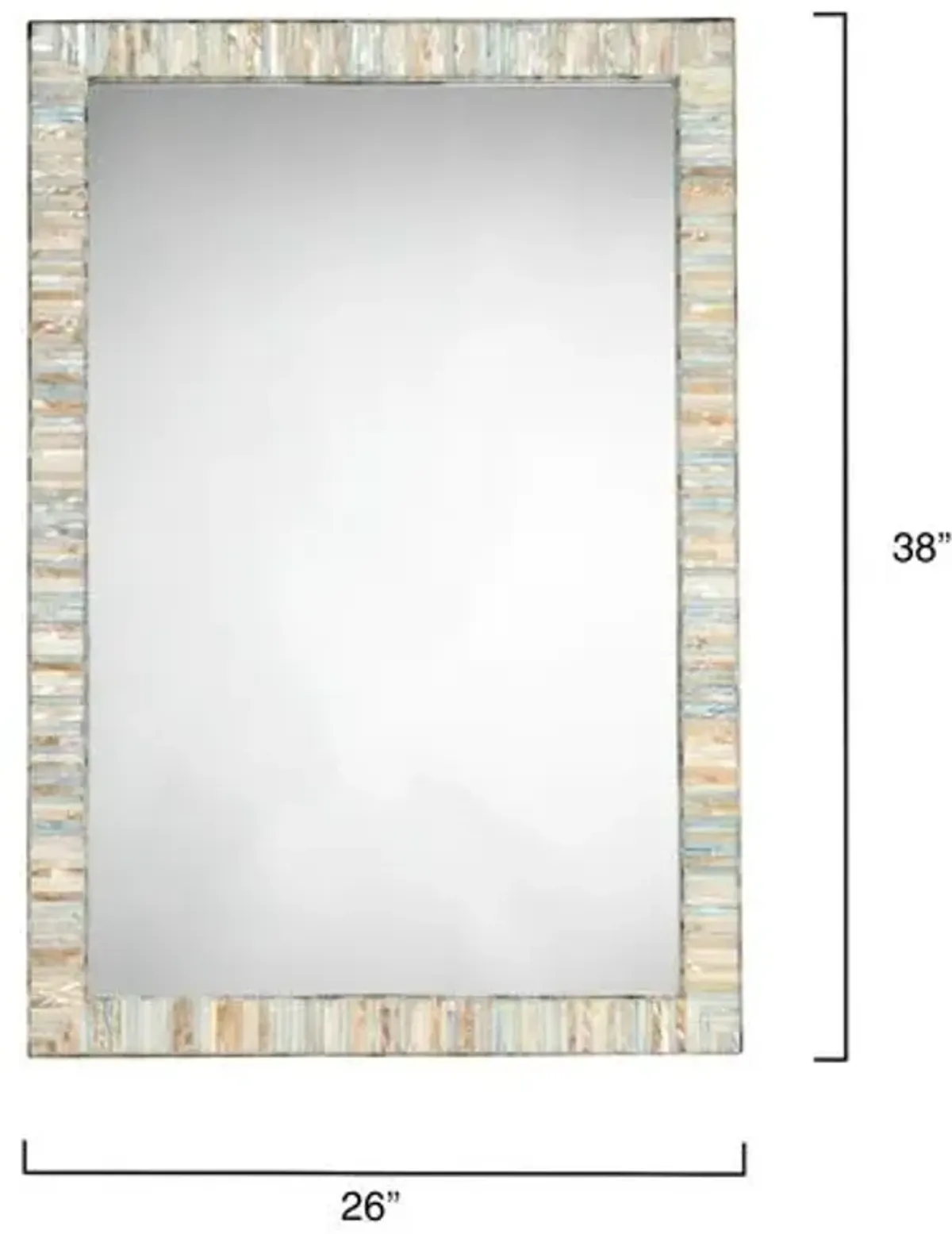 Heron Mother of Pearl Rectangle Wall Mirror - Blue - Jamie Young Co.