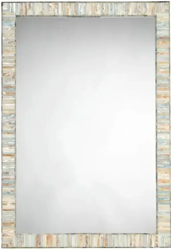 Heron Mother of Pearl Rectangle Wall Mirror - Blue - Jamie Young Co.