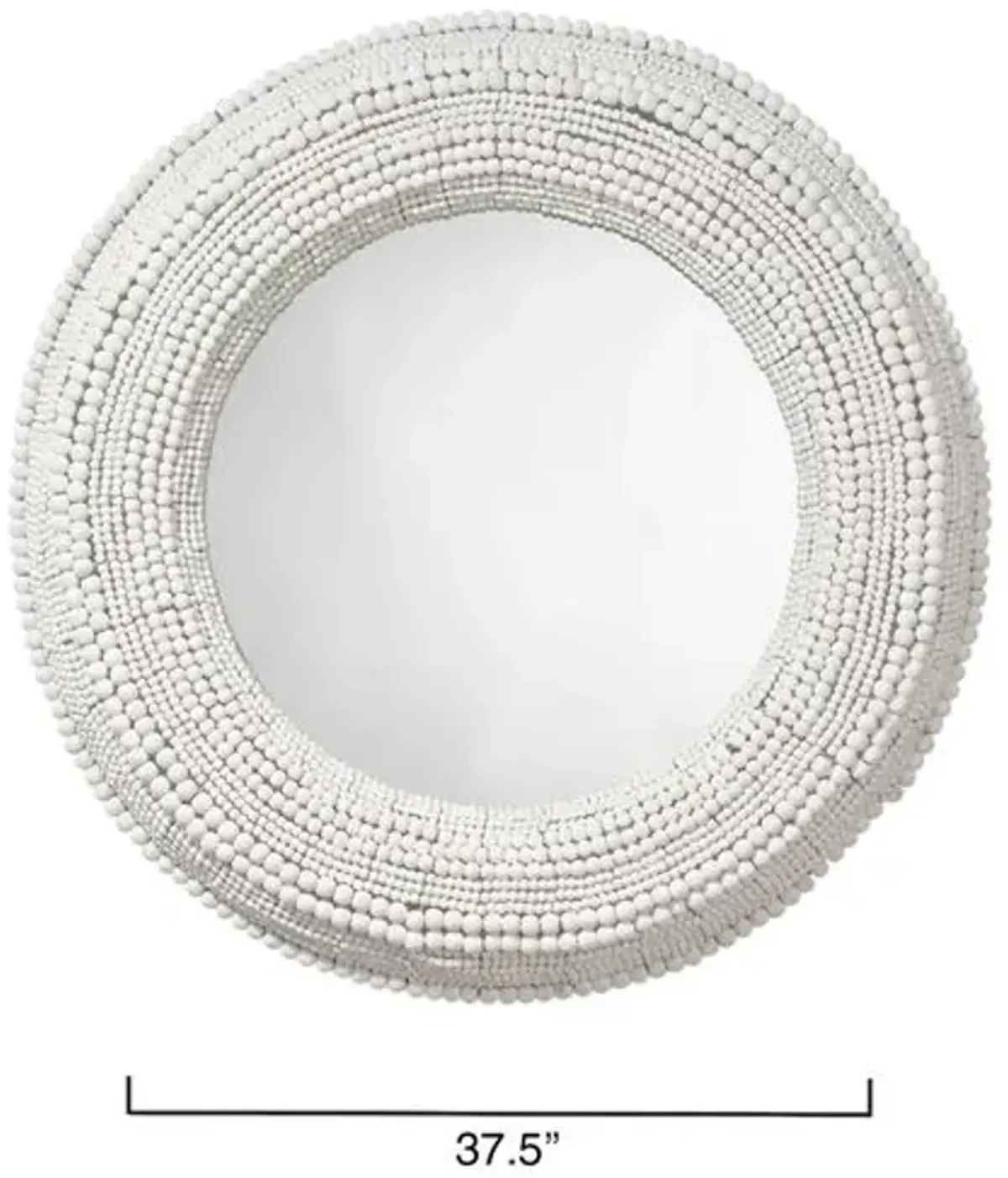 Strand Wood Beaded Round Wall Mirror - Jamie Young Co.