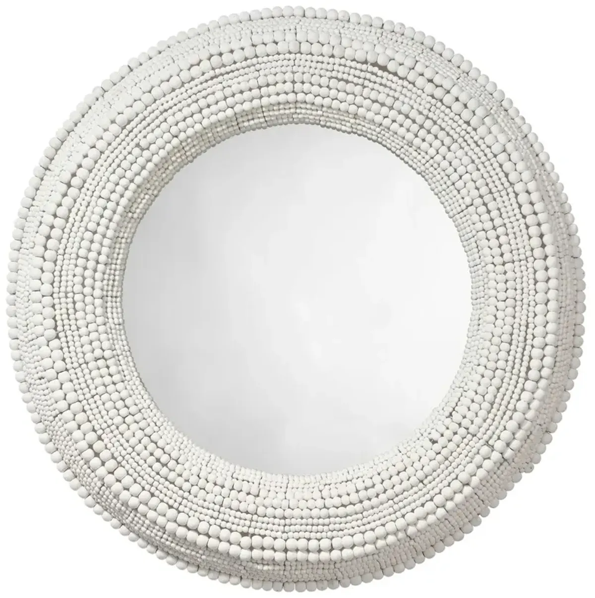 Strand Wood Beaded Round Wall Mirror